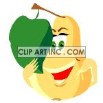 Animated pear with a stem and a leaf