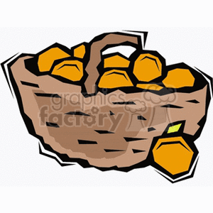 Oranges in a Brown Handled Basket