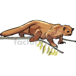 The image is a clipart of a brown animal resembling a kinkajou, climbing on a branch. It is not a koala, katta (ring-tailed lemur), or a sloth, although its appearance may lead to some confusion due to its climbing pose and furry body.