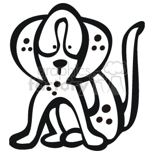 Cartoon Dog - Stylized Spotted Puppy