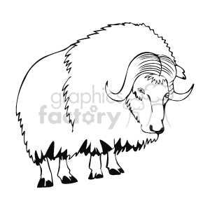 Line drawing of a huge Ox