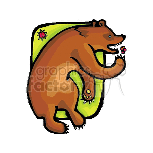 Abstract cartoon of brown bear