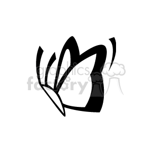 The image is a simple black and white clipart of a butterfly. The design is stylized with clean lines and minimalistic detailing, capturing the essence of a butterfly in a graphic form.