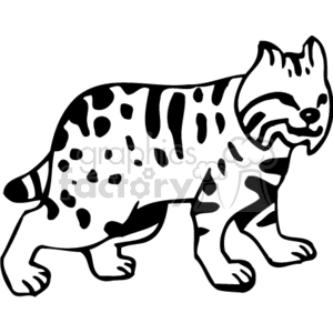 The clipart image depicts a stylized illustration of a lynx. The animal is characterized by its spotted coat and the outline of tufted ears, which are distinctive features of a lynx.
