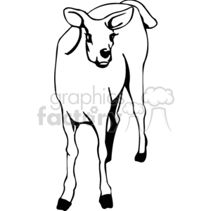 The clipart image shows a stylized outline of a deer. It features clear lines defining the deer's body, legs, head, and facial features, with the characteristics suggesting it could be a young deer or fawn.