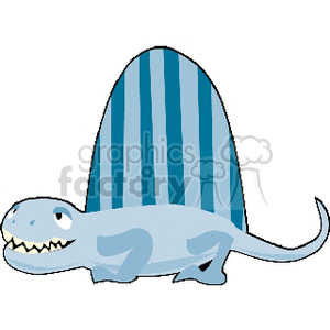 Cartoon Blue Dinosaur - Fun Prehistoric Animal