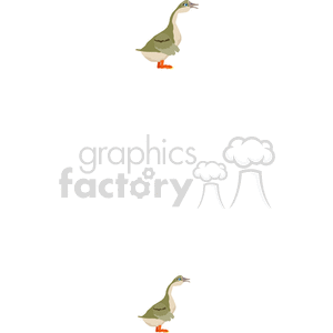 The clipart image features two geese or ducks. They are depicted in a stylized form, with one above the other in a vertical arrangement, which suggests they could be used as a border or frame element for a document or webpage that requires farm animal or waterfowl-themed decoration.