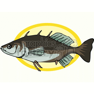 Cartoon Fish on Yellow Background