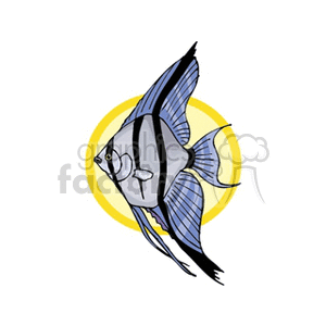 Tropical Fish Illustration on Yellow Background