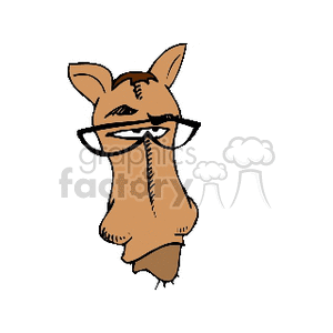 Cartoon Horse with Glasses – Farm Animal