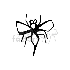 Black and white clipart image of a bee.