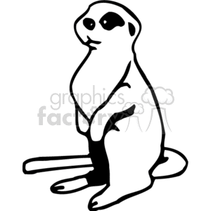 Black and white drawing of a groundhog