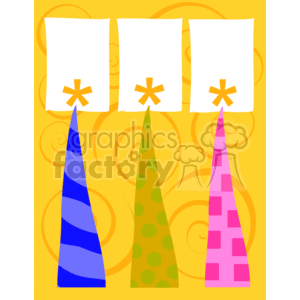 Birthday photo frame with party hats