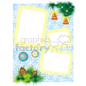 Christmas-Themed Photo Frame with Bells and Pine Cones