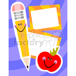 Pencil and apple frame