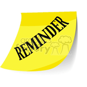 Yellow Reminder Sticky Note