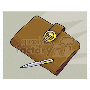 Wallet and Pen Illustration