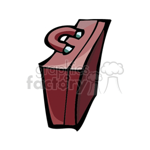 Clipart of a brown briefcase with a handle.