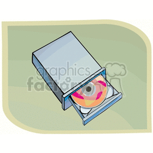 Clipart image of a CD/DVD drive with a disc partially ejected.