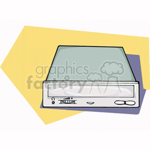 Clipart image of a CD or DVD drive with a front panel and buttons.