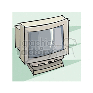 A retro clipart image of a CRT computer monitor with a beige casing.