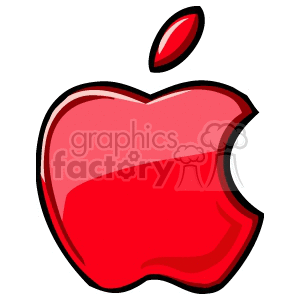 Clipart image of a stylized red apple with a bite taken out.