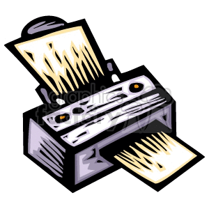 Clipart of a printer with paper.