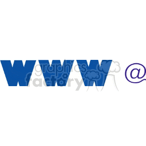 Clipart image featuring a blue 'WWW' text alongside a purple '@' symbol.