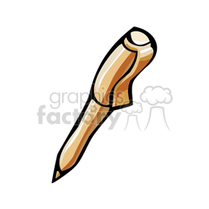 Illustration of a wooden-handled writing pen.