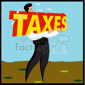 Person Struggling with Taxes