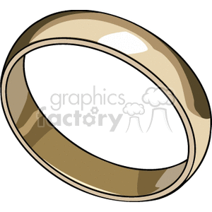 Clipart image of a simple gold wedding band ring.