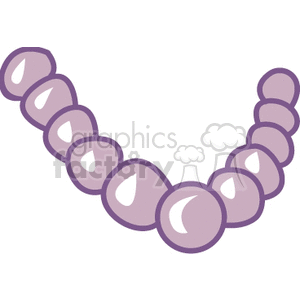 Clipart image of a purple beaded necklace.