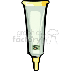 A clipart image of a tube of cream or lotion with a yellow cap.