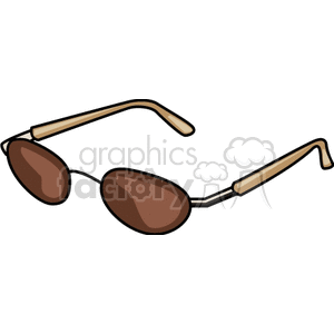 A clipart image of brown-framed sunglasses with dark lenses.