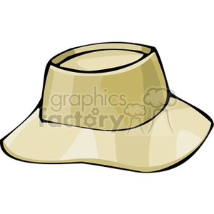 A clipart image of a beige bucket hat.