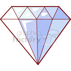 Clipart image of a shiny, faceted diamond with a geometric design.