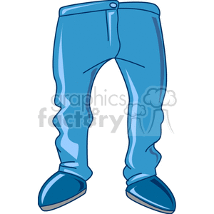 A clipart image of blue pants paired with matching shoes.