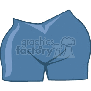 A clipart image of a pair of blue shorts.