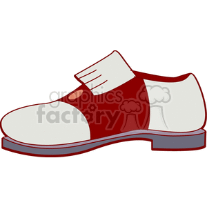 Illustrated bowling shoe in red and white