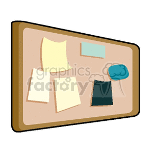 Cork Bulletin Board with Sticky Notes