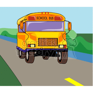 Cartoon yellow back to school bus