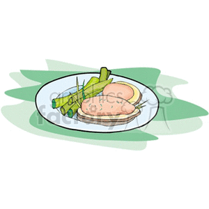 Dinner Plate with Ham and Asparagus