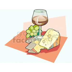 wine glass and cheese