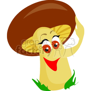 Happy cartoon mushroom