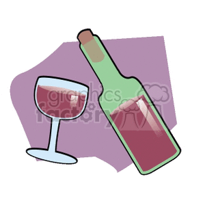 Wine Bottle and Glass