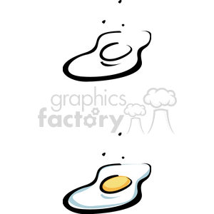 Clipart image of a fried sunny side up egg in a simple, cartoon style.