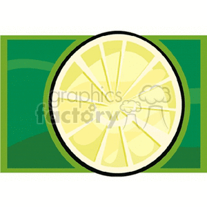 Lime Slice on Green Background