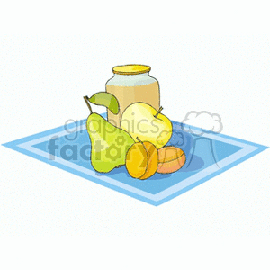 Assorted Fruit and Jar