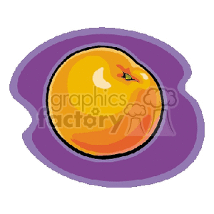 Clipart image of an orange fruit on a purple background