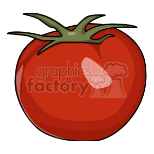Clipart image of a red tomato.